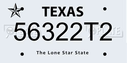 56322T2 Texas License Plate