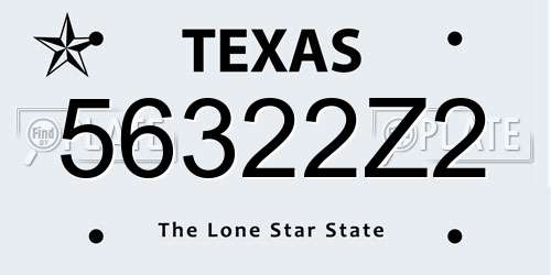 56322Z2 Texas License Plate