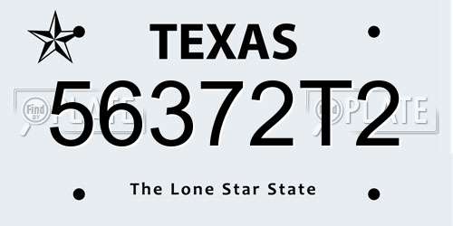 56372T2 Texas License Plate