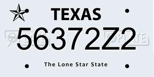 56372Z2 Texas License Plate