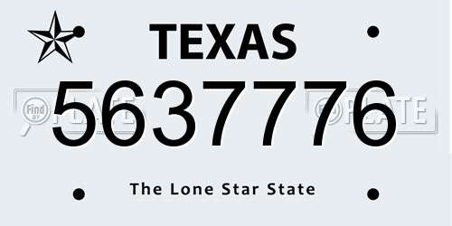 5637776 Texas License Plate