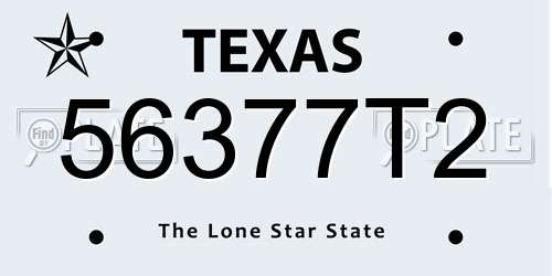 56377T2 Texas License Plate