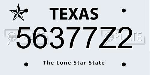 56377Z2 Texas License Plate