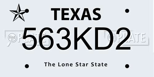 563KD2 Texas License Plate