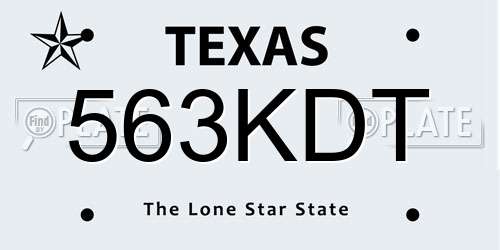 563KDT Texas License Plate