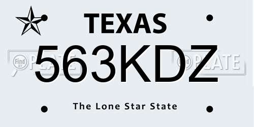 563KDZ Texas License Plate