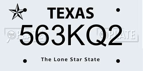563KQ2 Texas License Plate