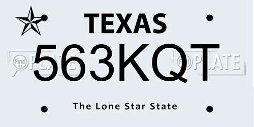 563KQT Texas License Plate