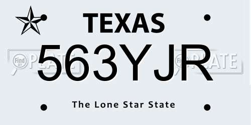 563YJR Texas License Plate