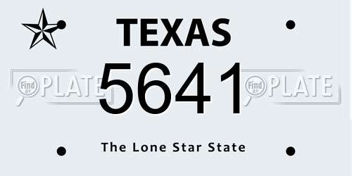 5641 Texas License Plate