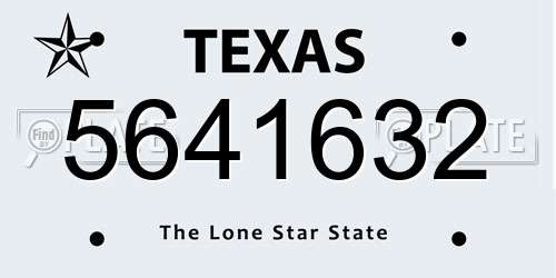 5641632 Texas License Plate