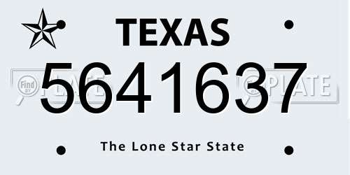 5641637 Texas License Plate