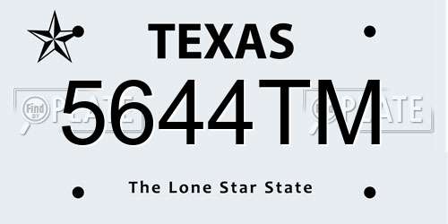 5644TM Texas License Plate