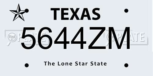 5644ZM Texas License Plate