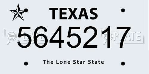 5645217 Texas License Plate