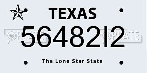 56482I2 Texas License Plate