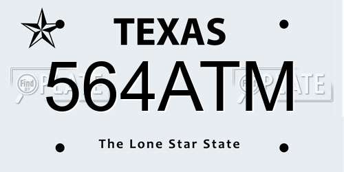 564ATM Texas License Plate