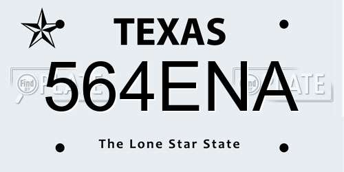 564ENA Texas License Plate