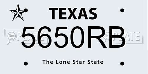 5650RB Texas License Plate
