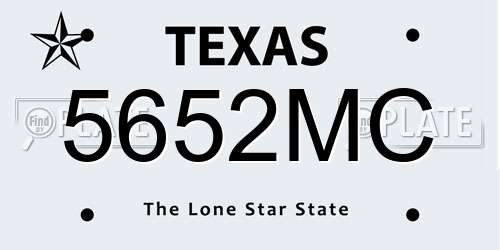 5652MC Texas License Plate