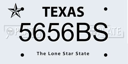 5656BS Texas License Plate