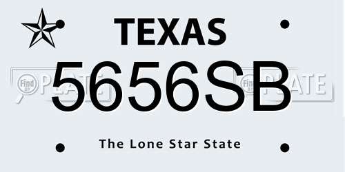 5656SB Texas License Plate