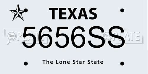 5656SS Texas License Plate