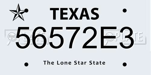 56572E3 Texas License Plate