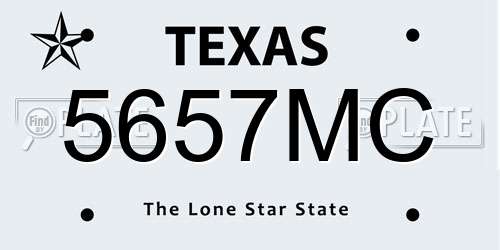 5657MC Texas License Plate