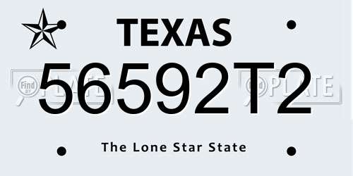 56592T2 Texas License Plate