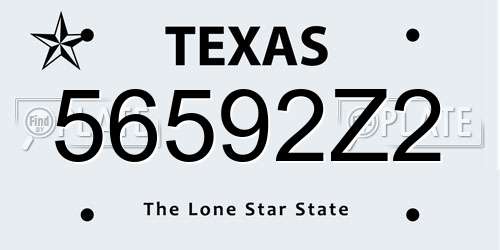 56592Z2 Texas License Plate