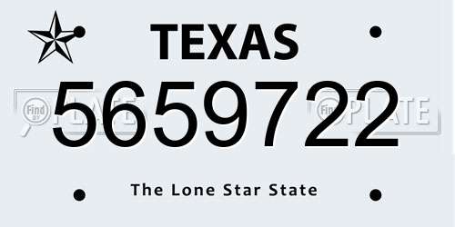 5659722 Texas License Plate