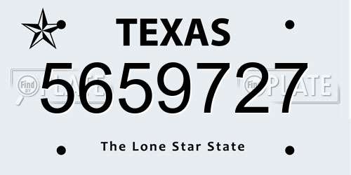 5659727 Texas License Plate