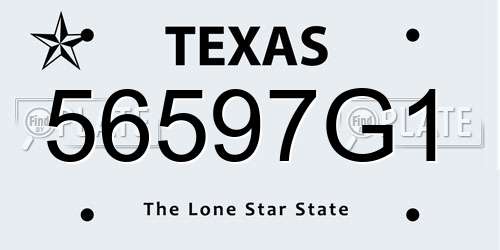 56597G1 Texas License Plate