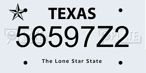 56597Z2 Texas License Plate