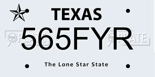 565FYR Texas License Plate