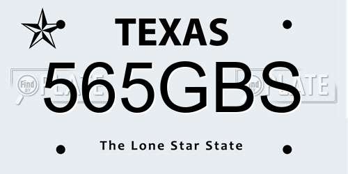565GBS Texas License Plate