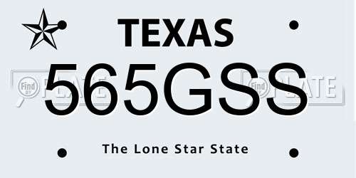 565GSS Texas License Plate