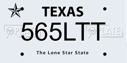 565LTT Texas License Plate