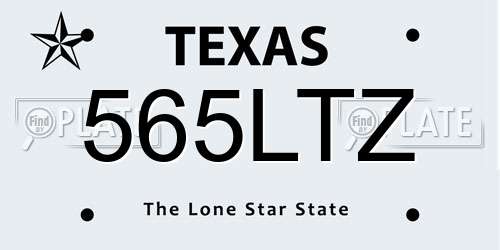 565LTZ Texas License Plate