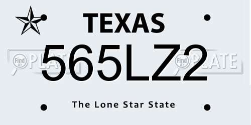 565LZ2 Texas License Plate