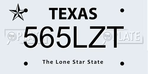 565LZT Texas License Plate