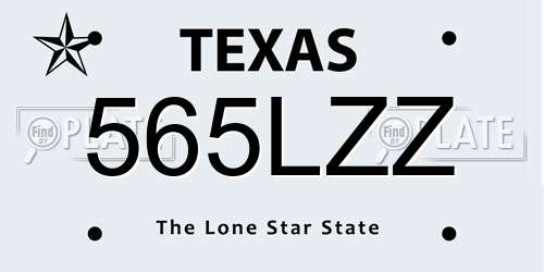 565LZZ Texas License Plate