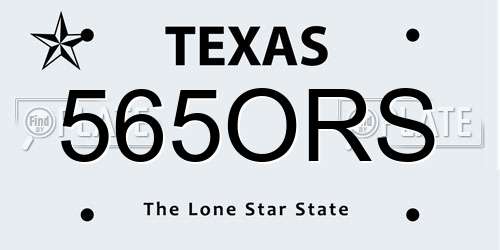 565ORS Texas License Plate
