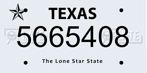 5665408 Texas License Plate