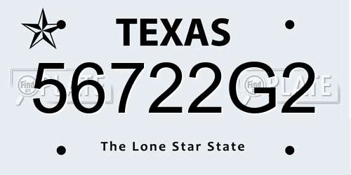 56722G2 Texas License Plate
