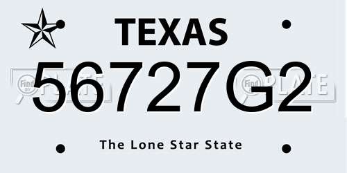 56727G2 Texas License Plate