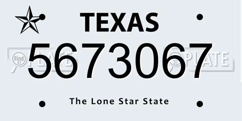 5673067 Texas License Plate