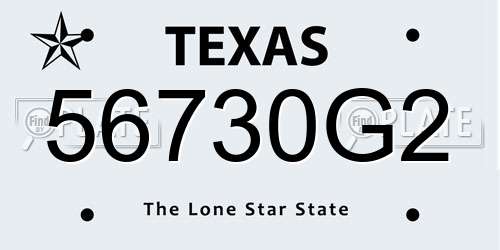 56730G2 Texas License Plate