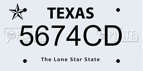 5674CD Texas License Plate